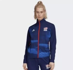Adidas Womens Volleyball Team USA Full Zip Track Jacket FK1034 Size XLT TALL